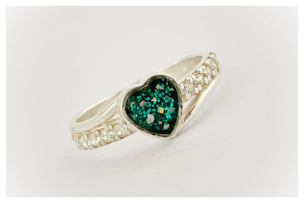 “Connie” Heart Criss Cross Heart Ring