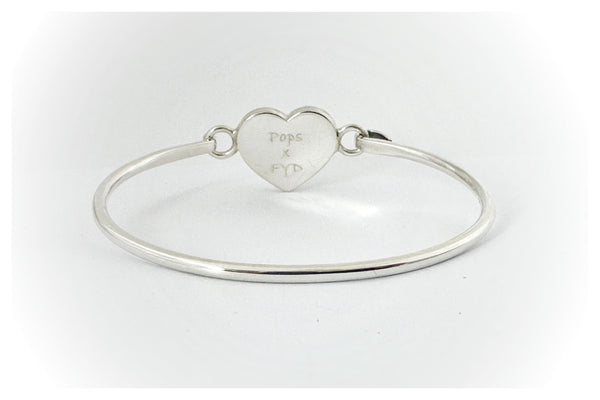 “Louie” Silver Heart Bangle